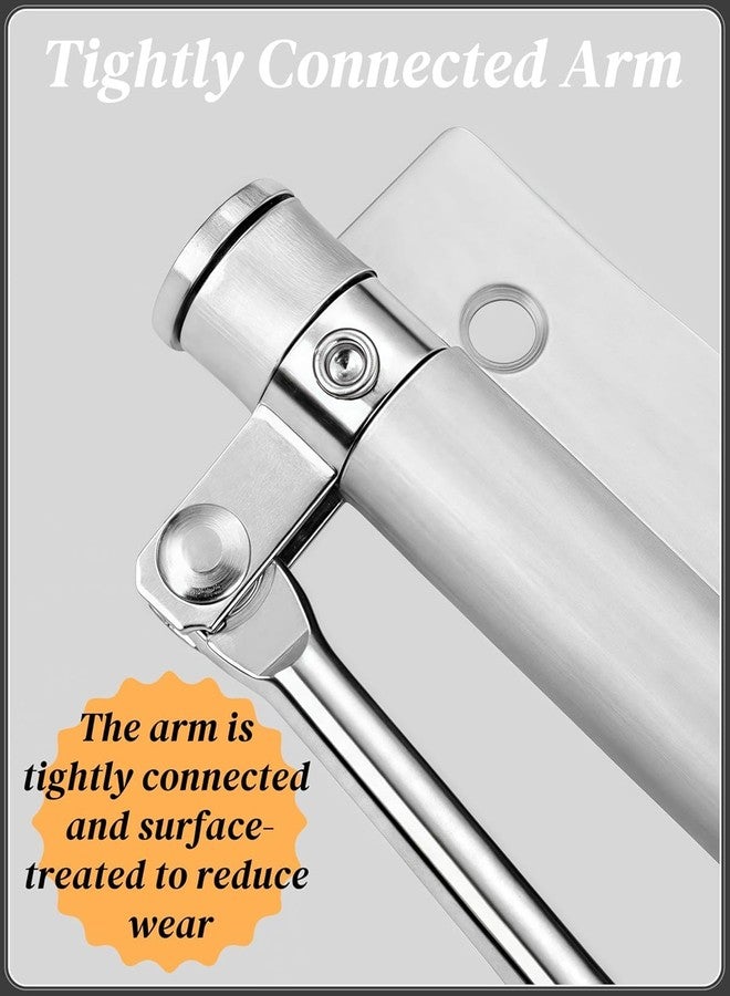 ACHARAJ Automatic Door Closer, 150 Degree Opening Angle Safety Spring Self Closing Hinge, Adjustable Catch Speed Closure, Auto Doors Top Latch Soft Close, Stainless Steel with Force Arm, Screws and Wrench - Image 4